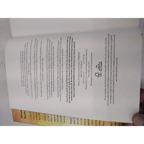 Harry Potter and the Cursed Child First Ed & First Printing Hardcover w/DJ - Picture 5 of 10